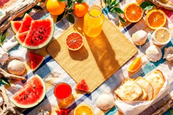 Fresh fruits and healthy drinks to stay hydrated during extreme summer heat and prevent heat-related illness.