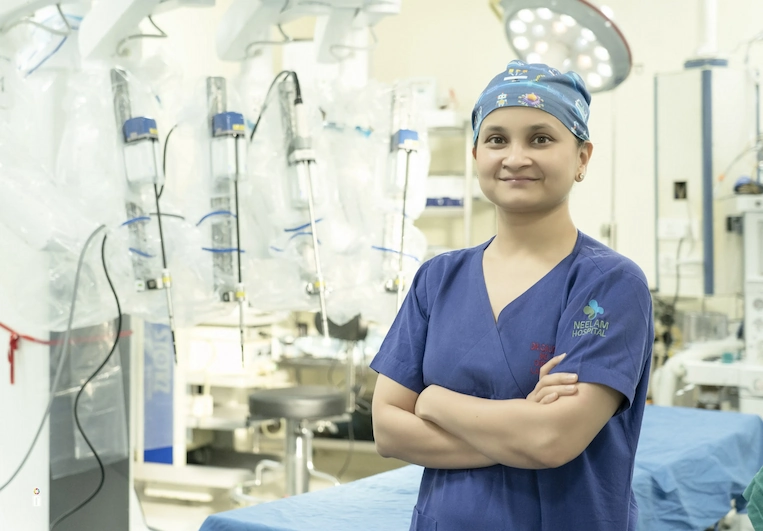Dr. Gaurika Aggarwal, robotic surgeon at Neelam Hospital, Rajpura, Punjab.